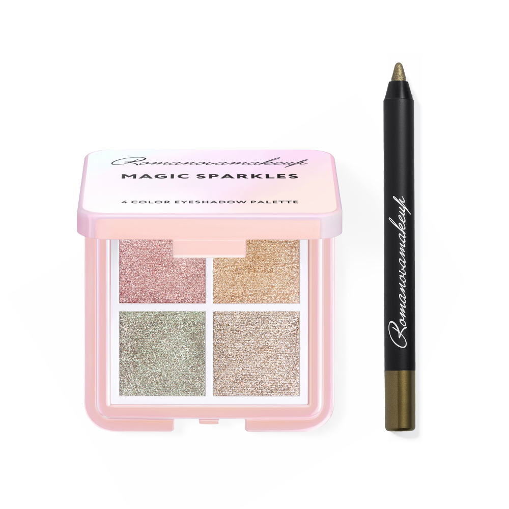 Купить MAGIC SPARKLES + GOLDEN APPLE MINI  Палетка теней для век, карандаш для глаз